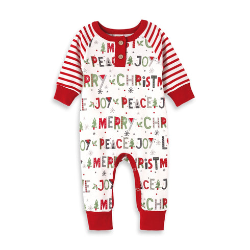 christmas-peace-love-joy-bamboo-romper Tesa Babe - Sophia's StyleBaby Unisex Clothes-1